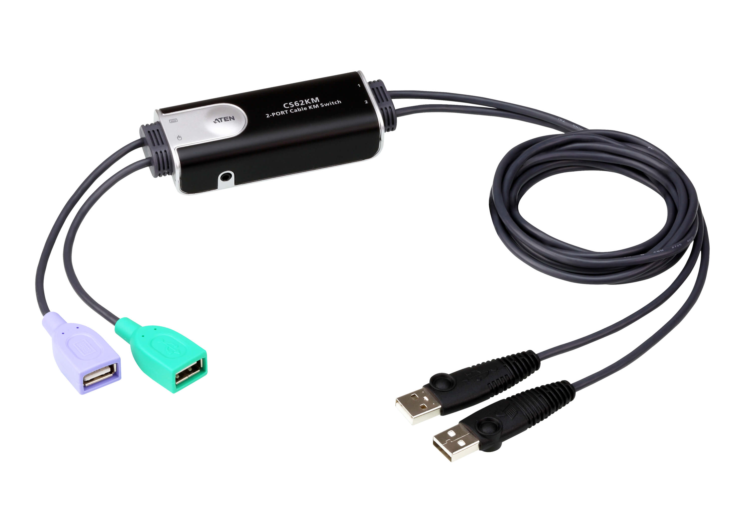 Aten 2-Port USB Boundless Cable KM Switch Aten 2-Port USB Boundless Cable KM Switch